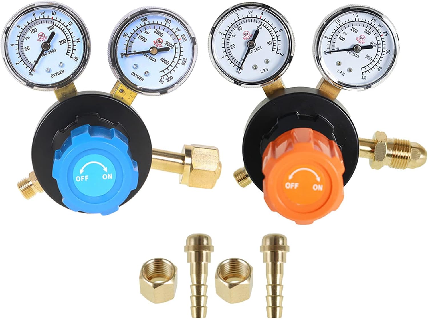 kimllier CGA 540 Oxygen Regulators and CGA 510 Propane Propylene Regulators for Welding Gas Gauge