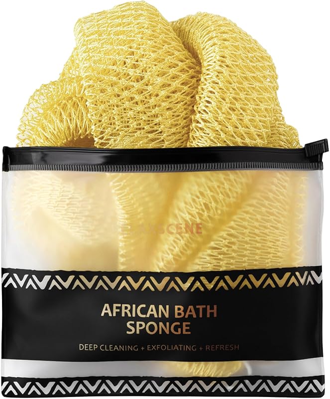 Esponja de banho de rede africana RelaxScene com alças, nylon, 1 unidade