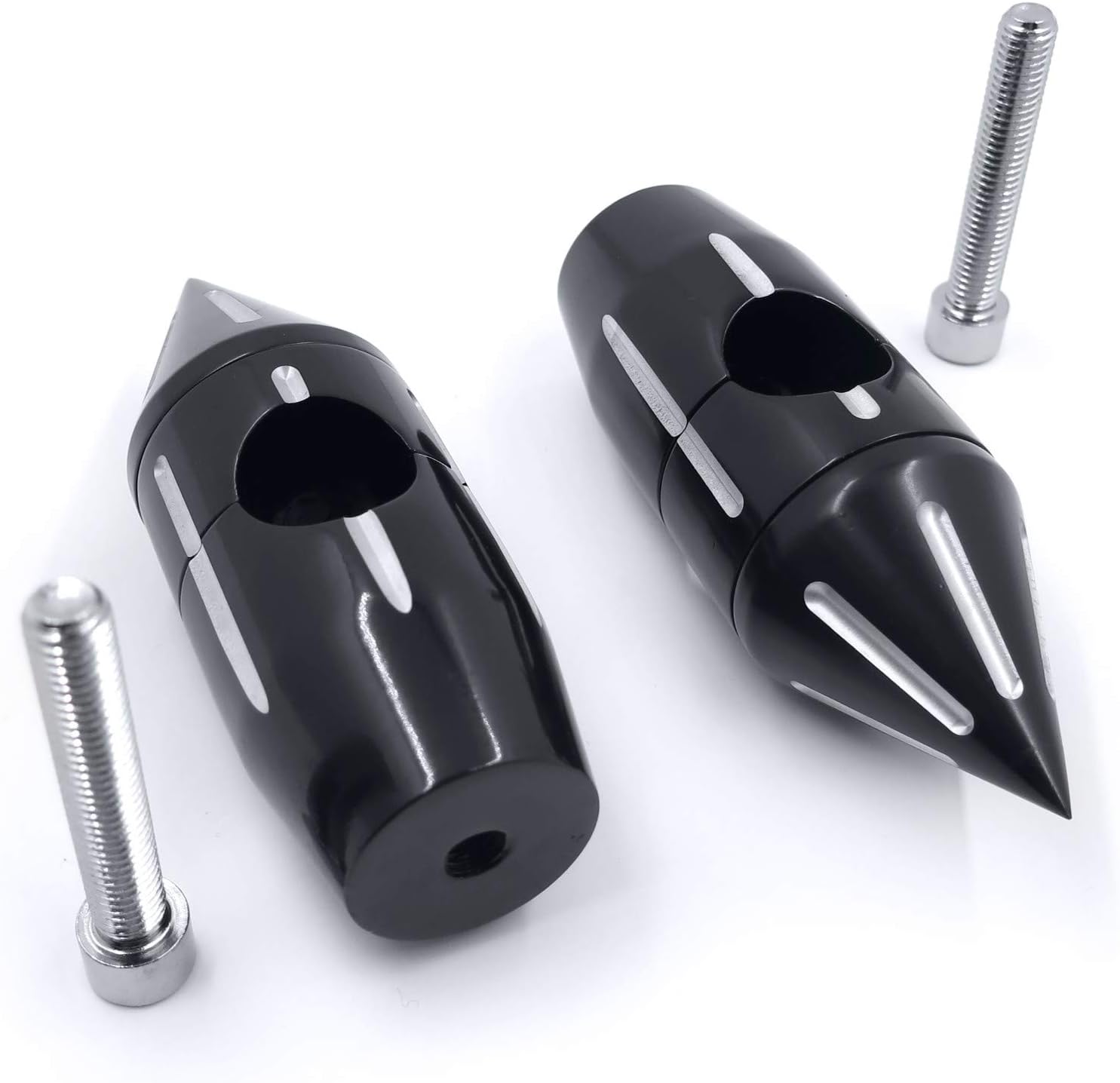 XKH- Motor 2 1/4" Black Spike Handlebar Risers Compatible with Harley Softail Dyna Sportster Custom 1'' [B00YB44RIW]