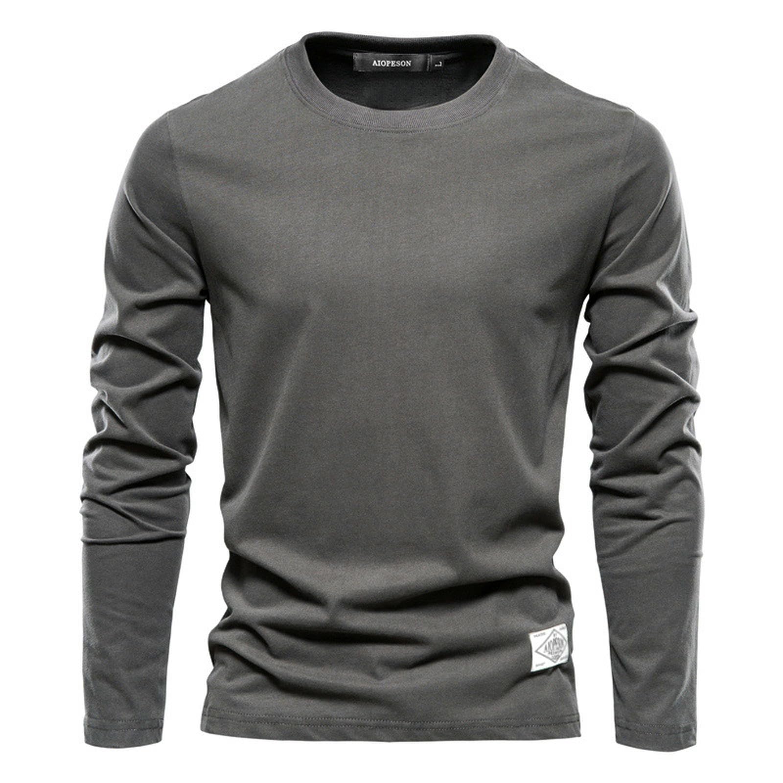 Męskie t-shirty męska koszulka z długim rękawem modna codzienna sportowa odzież wierzchnia okrągły dekolt bawełniana koszula top