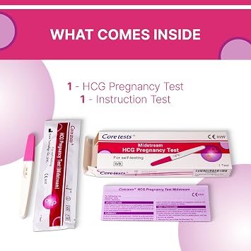 Early Detection Pregnancy Test Stick (1 Count) - Over 99% Accurate Midstream HCG Home Kit - Fast 5-Minute Results - Easy & Hygienic (No Cup Needed)