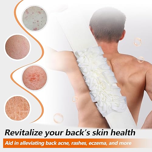 Miniatura 3 de 1 exfoliante natural de lufa de doble cara para ducha (grande), almohadillas de esponja de lufa y esponja corporal, limpieza profunda vigoriza tu
