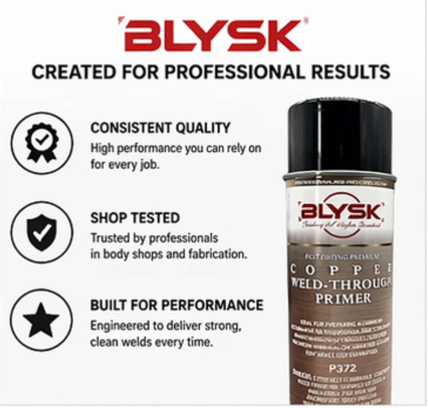 P372 Copper Weld-Through Primer 12.5 oz – Corrosion-Resistant, Fast-Drying Automotive Coating for Spot Welding & Metal Surfaces (Pack of 2)