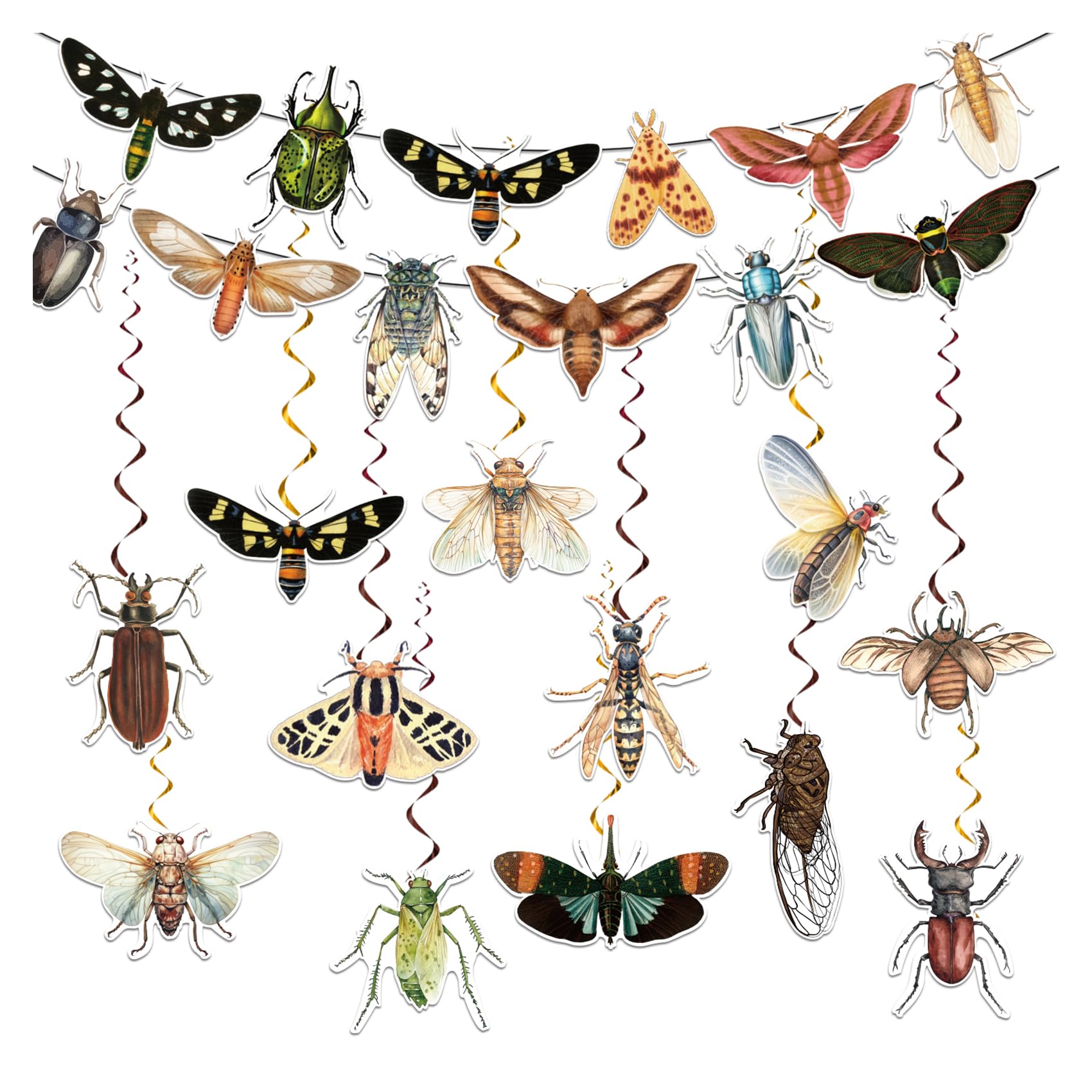 26 Pcs Bug Hanging Swirls Bug Banners Insect Bug Ceiling Swirls Decorations Hanging Decorations for Bug Birthday Decorations Party Supplies