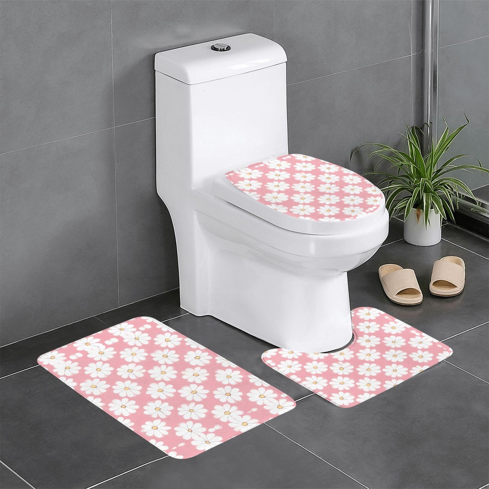 Tableau de texture chrysanthème blanc tapis de douche durable