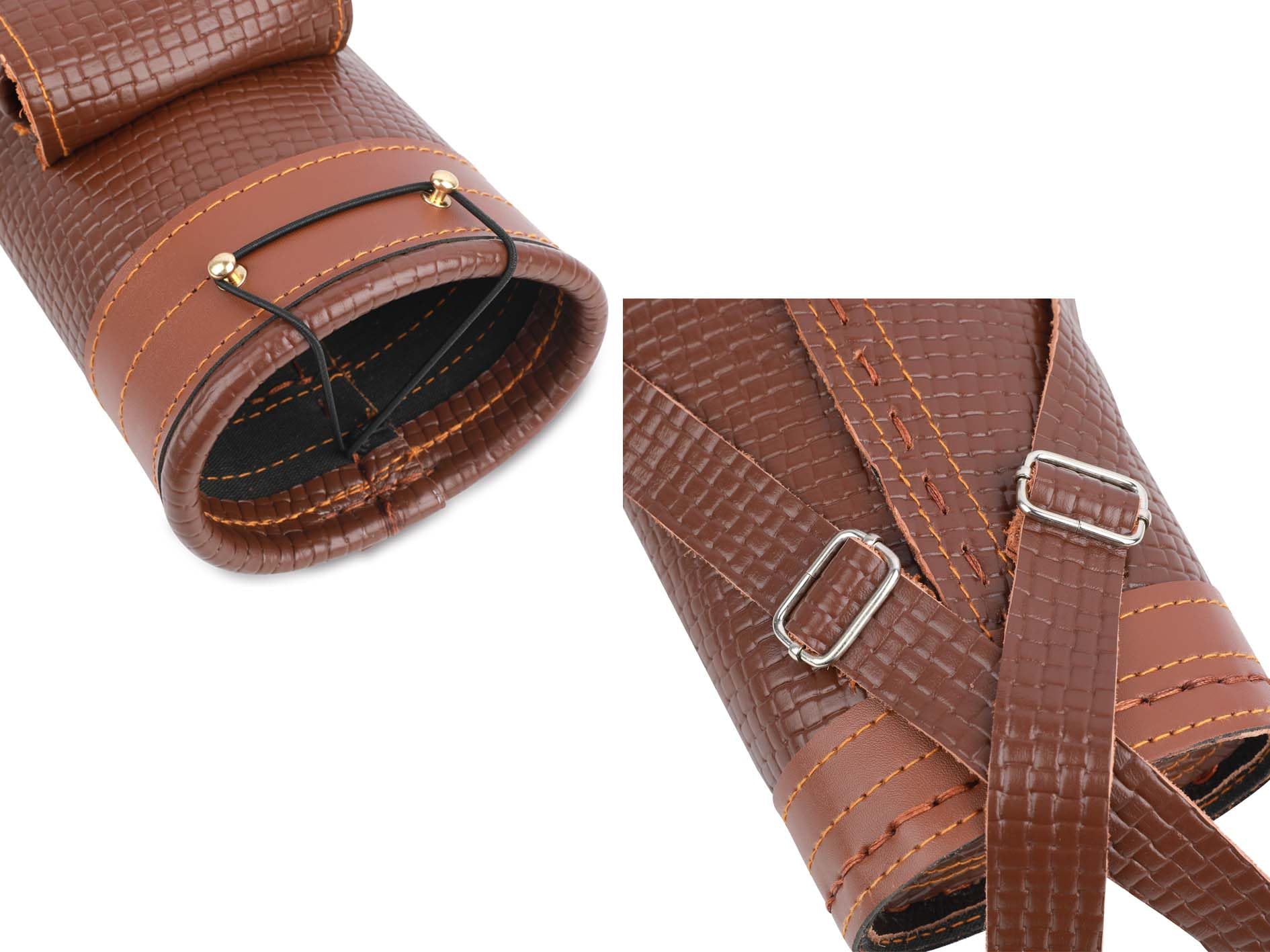 Carquois De Flèches Cuir Véritable Leather Phobia AR-1009 - Marron - Chasse/Tir à L'arc
