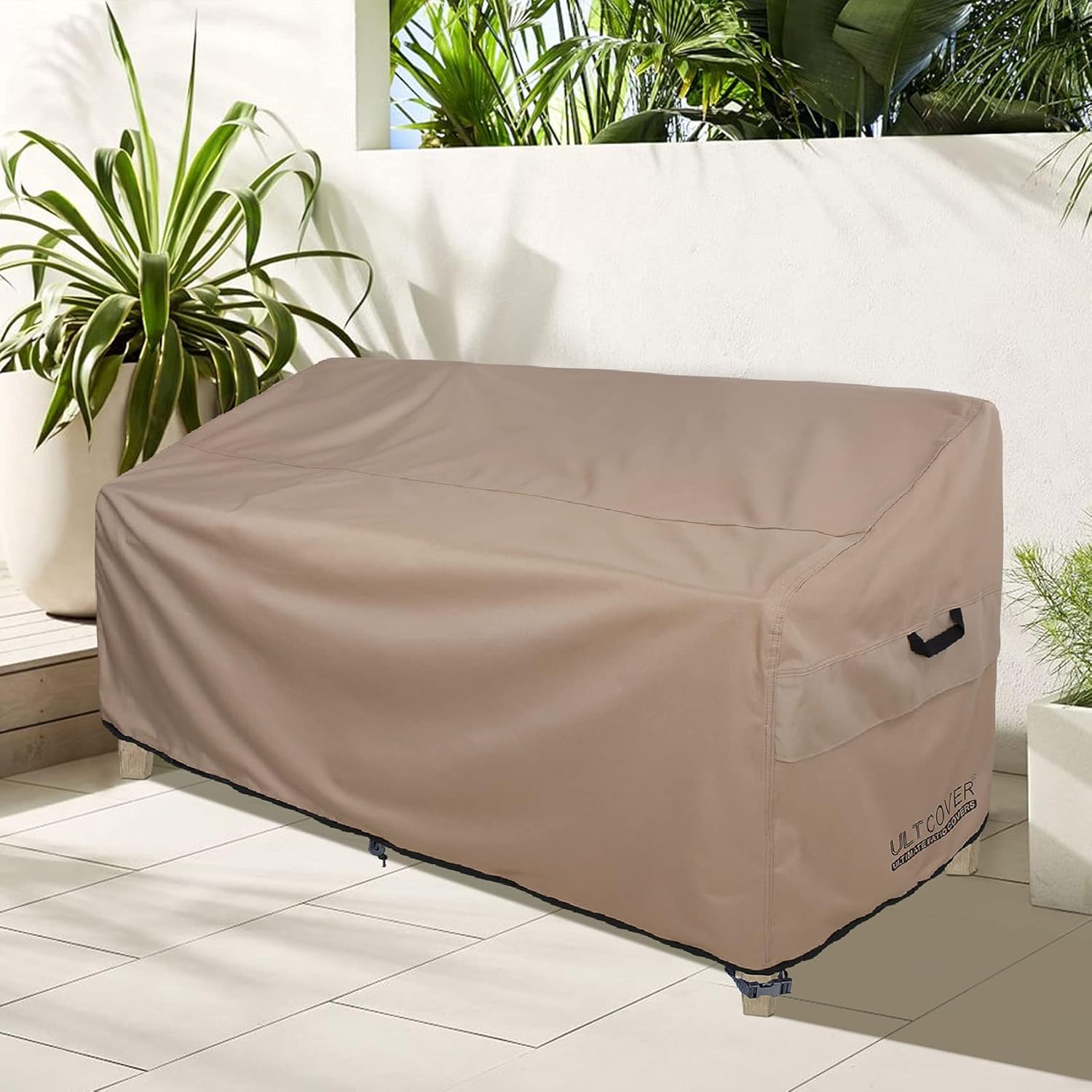 ULTCOVER Patio Furniture Sofa Cover 102W x 35D x 35H inch Waterproof Outdoor 4-Seater Couch Cover, Black : Patio, Lawn & Garden