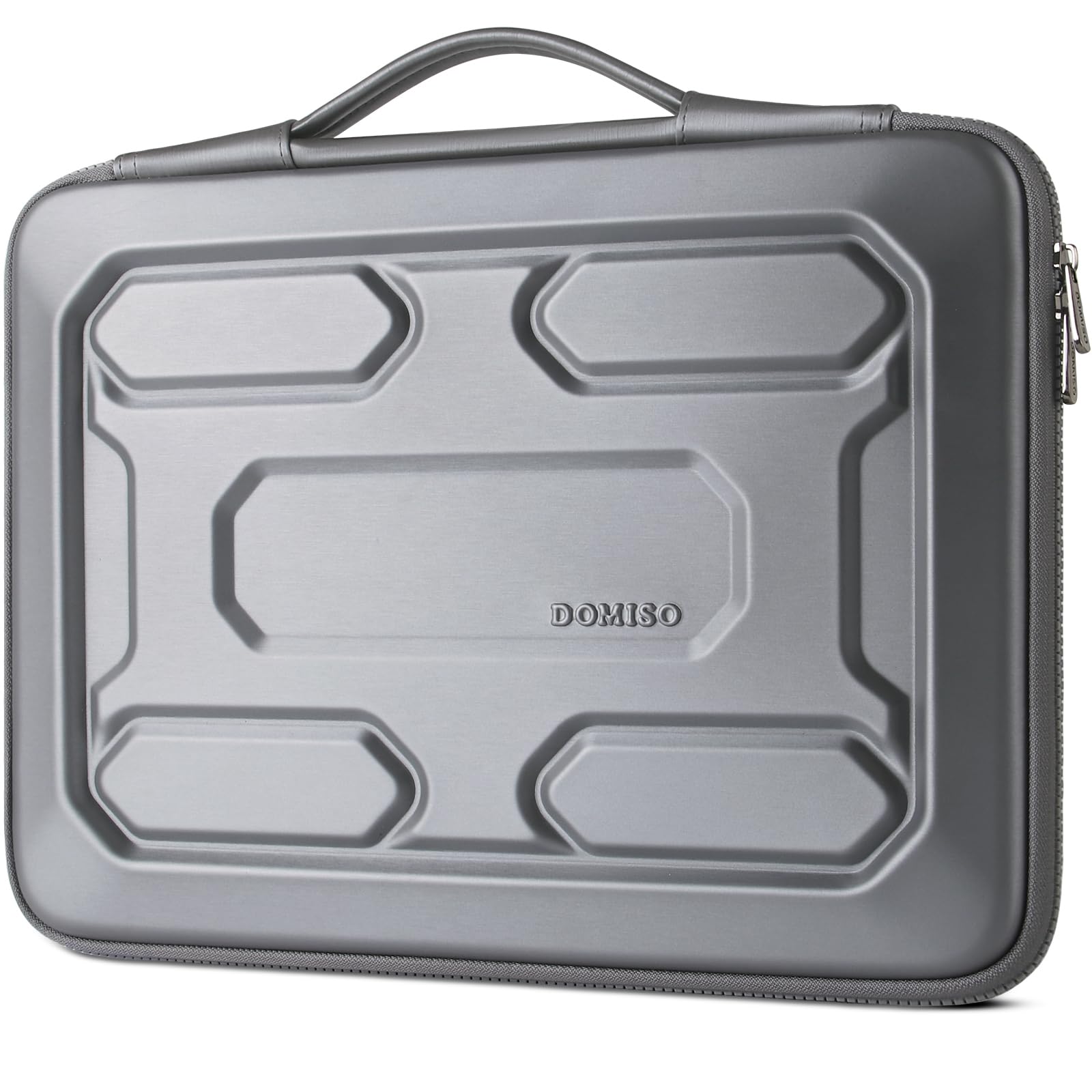 DOMISO 14 inch Laptop Sleeve with Handle Shockproof Computer Bag Waterproof EVA Protective Carrying Case for 14" ThinkPad E480/Yoga 920/13.5" Microsoft Surface Book/HP Pavilion 14 Stream 14, Silver