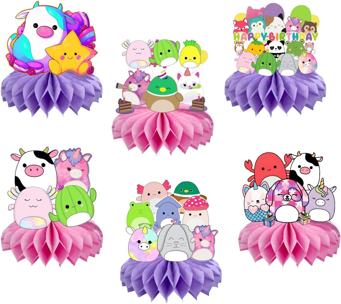 amazon-6pcs-squishmallow-honeycomb-table-centerpiece-squishmallow