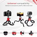 Tygot T-11 Flexible Gorillapod Tripod with 360° Rotating Ball Head Tripod for All DSLR Cameras (Max Load 1.5 kgs) & Mobile Phones + Free Heavy Duty Mobile Holder (Black) (12 Inch, Black and Red) gallery image