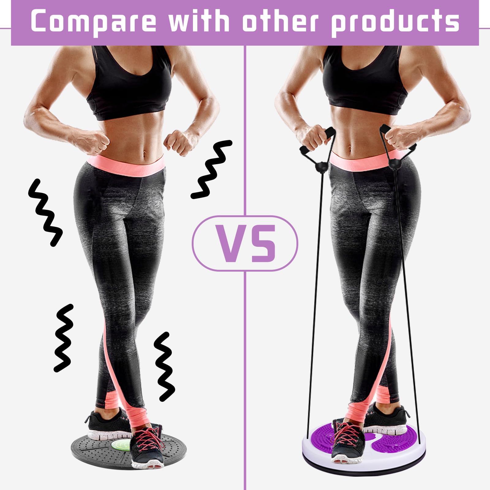Tabla de equilibrio de disco giratorio de cintura con cuerdas de cordón, moldeador de cuerpo, disco de entrenamiento de fitness, tocadiscos para entrenamiento en casa, escultor de cintura, placa de