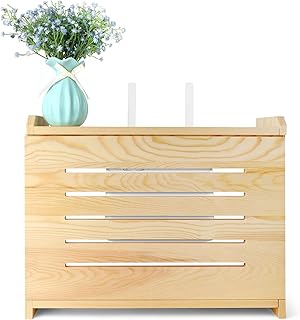 Wooden Router Shelf Wall Mount WiFi Router Storage Box Modem Cable Router Cover Organized Power Strip Cable Management Hider Rack Need Assembly 14.9 * 9.8 * 5.4 in (L* H * W)