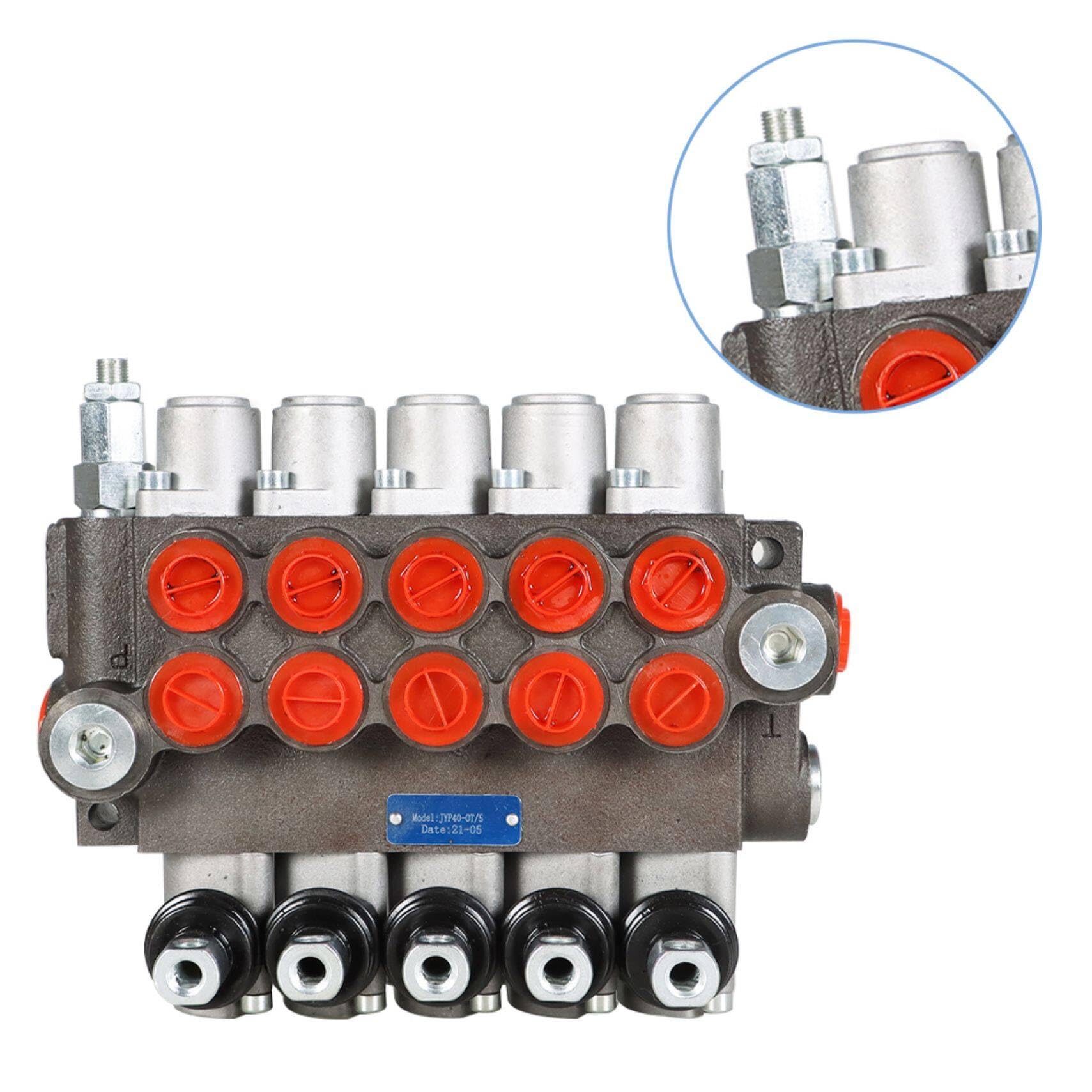 Double Acting Valve 5 Spool Hydraulic Control Valve, 13 GPM 3600 PSI ...