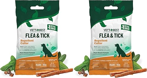 Vista 11 de Vet's Best Collar natural para pulgas y garrapatas para perros, collar repelente natural con ingredientes a base de plantas, prevención