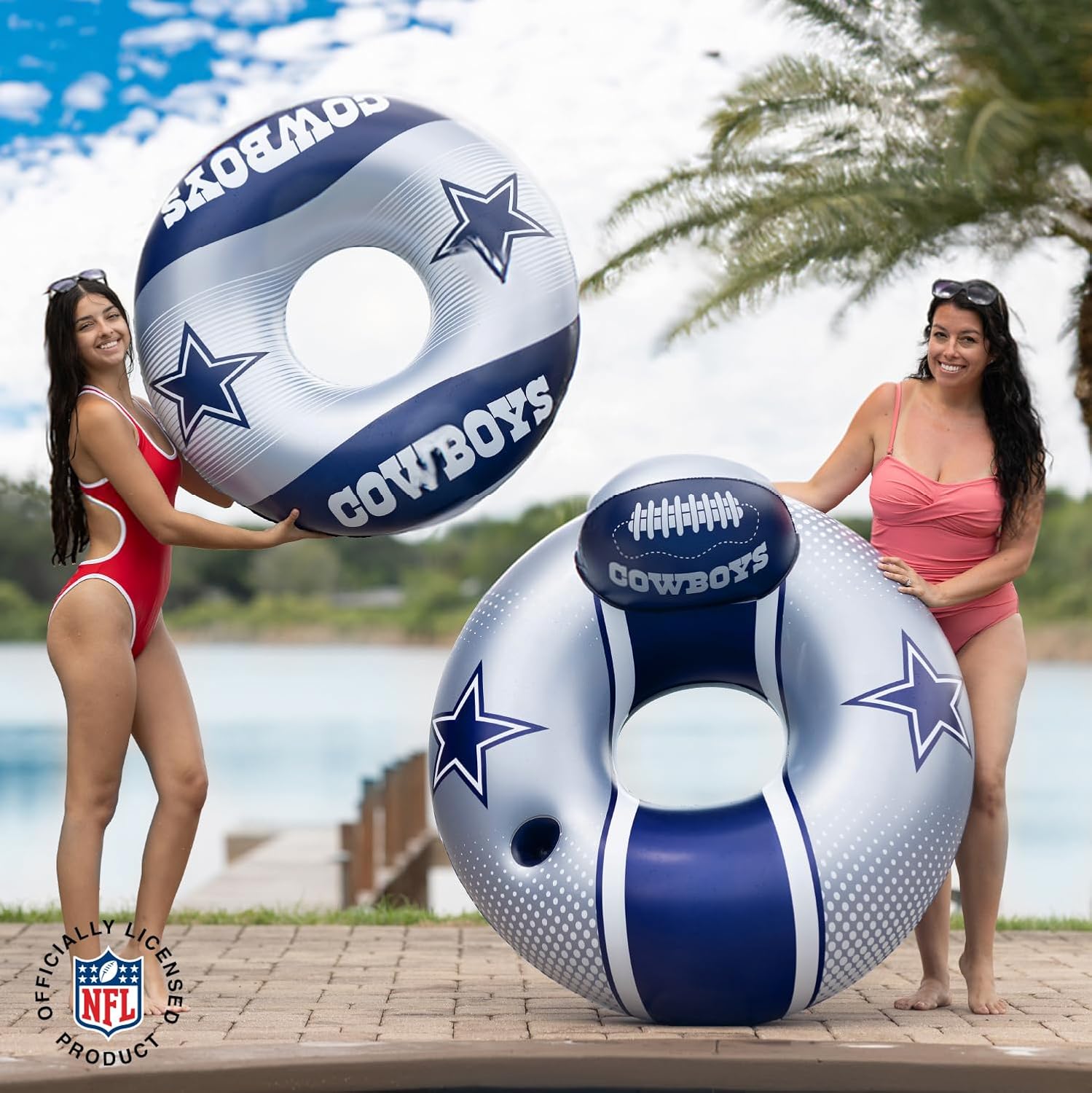 BigMouth 42” Inflatable Pool Floats Officially Licensed NFL Fan Gear Merchandise Back Support Inner Tube for Adults and Teens