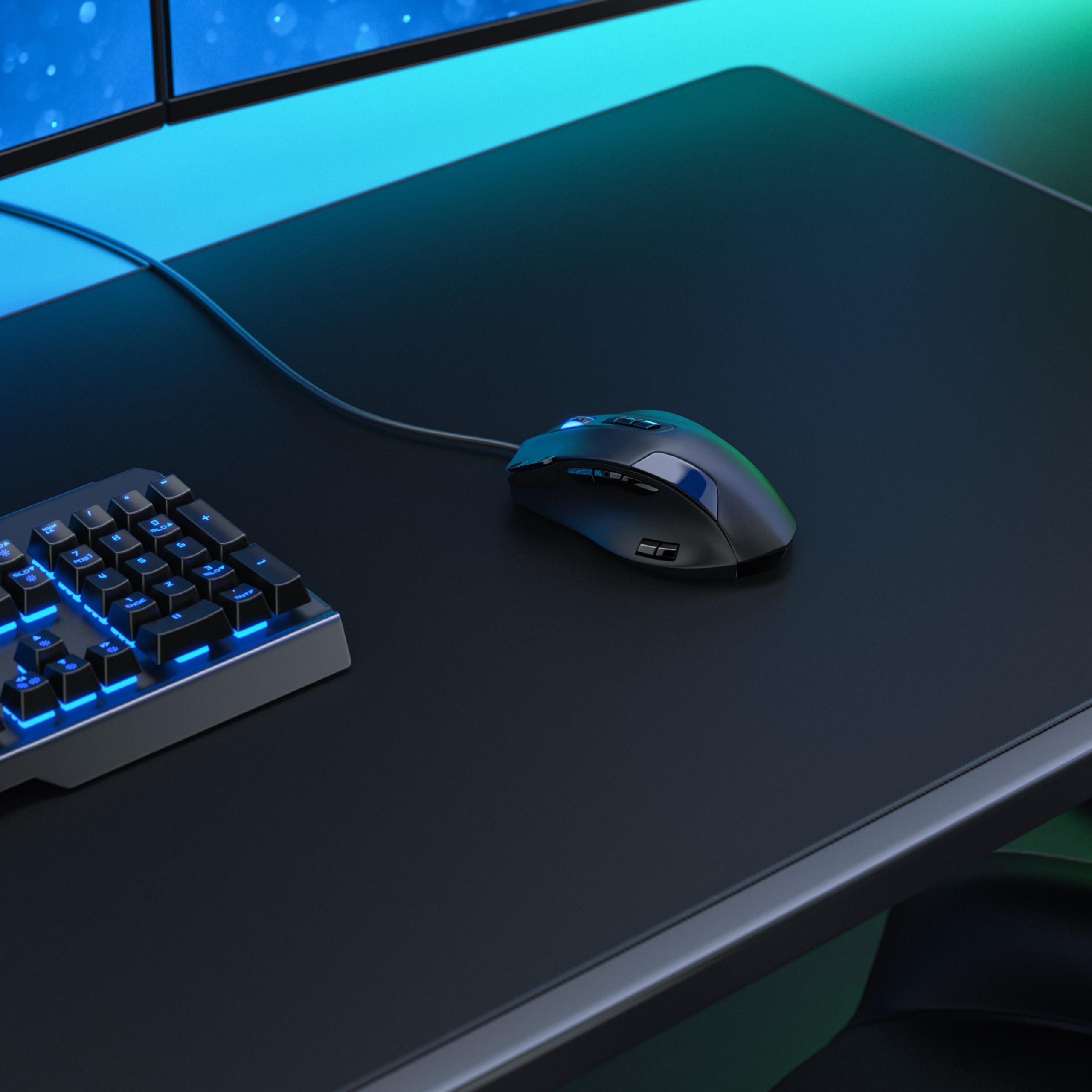 TITANWOLF - Tapis de Souris Gaming XXXL 1600x600mm, Mouse Mat Extra Large XXXL 160x60 cm, sous-Main Bureau Gamer en Tissu - Haute précision et Vitesse, pour Souris et Clavier Roccat Razer Logitech