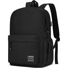 Large Casual Laptop Backpack,School Backpack Large Bookbag with USB for High School College Students Office Business Fits 17.3 Inch Notebook, Black