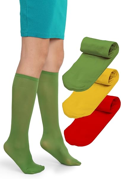 LORES Alma Medias hasta la rodilla para niña 40 DEN blancas, calcetines altos de microfibra opaca, suaves y elásticos con banda confort, ideales para colegio, uniforme y uso diario (talla 24–37) - 1