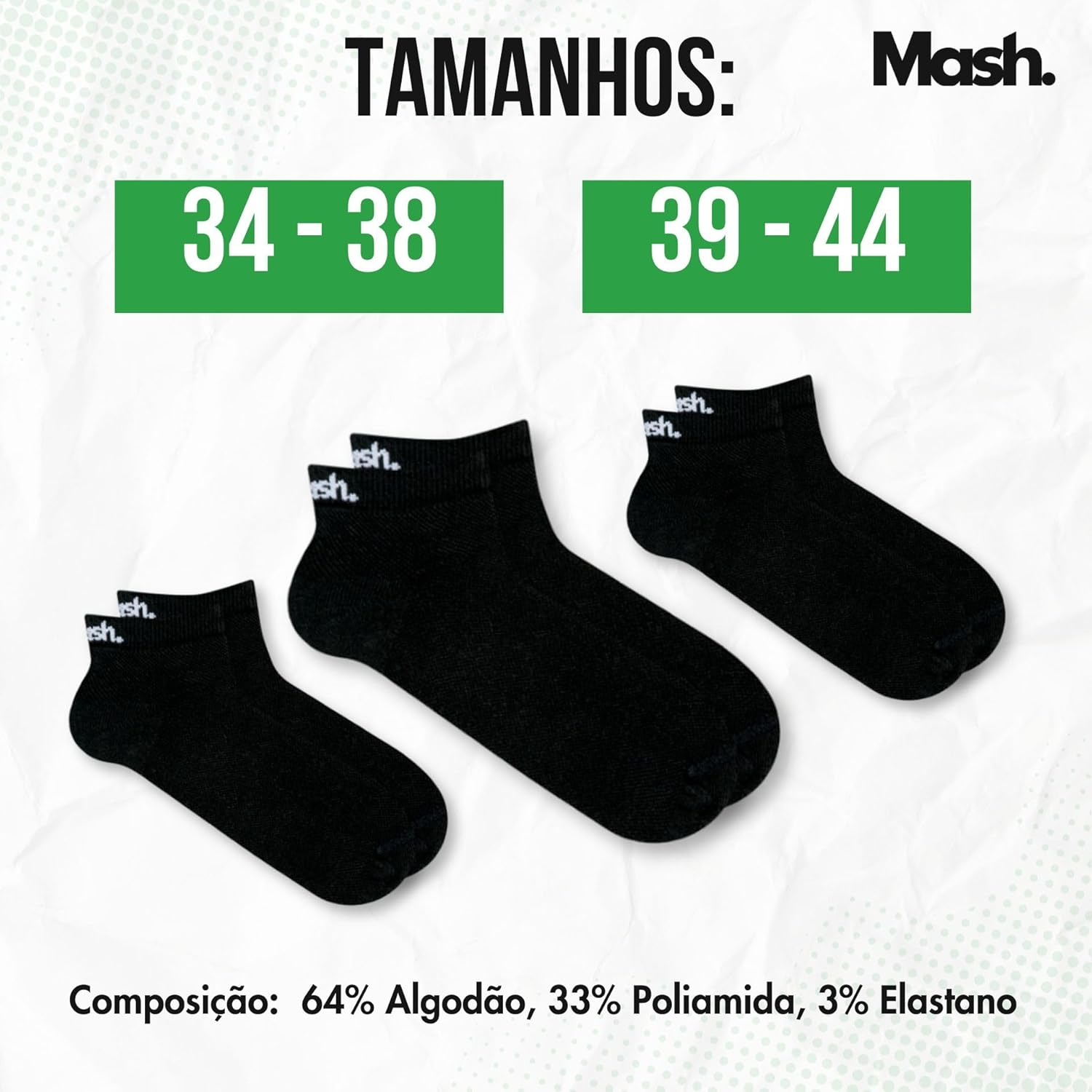 Kit 3 Pares Meia Sapatilha Cano Curto Esportiva Active Com Algodão Unissex Mash em promoção! Veja a oferta e mais achadinhos de Moda íntima 6 Hoje é o melhor dia para comprar Kit 3 Pares Meia Sapatilha Cano Curto Esportiva Active Com Algodão Unissex Mash com aquele preço maroto! Promoção! Aproveite a oferta! 6