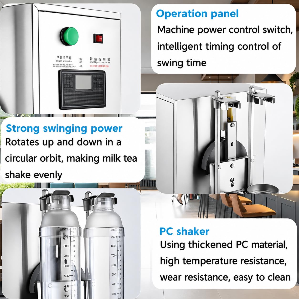 Shaker per Bubble Tea e Cocktail 400 Giri/min con Timer