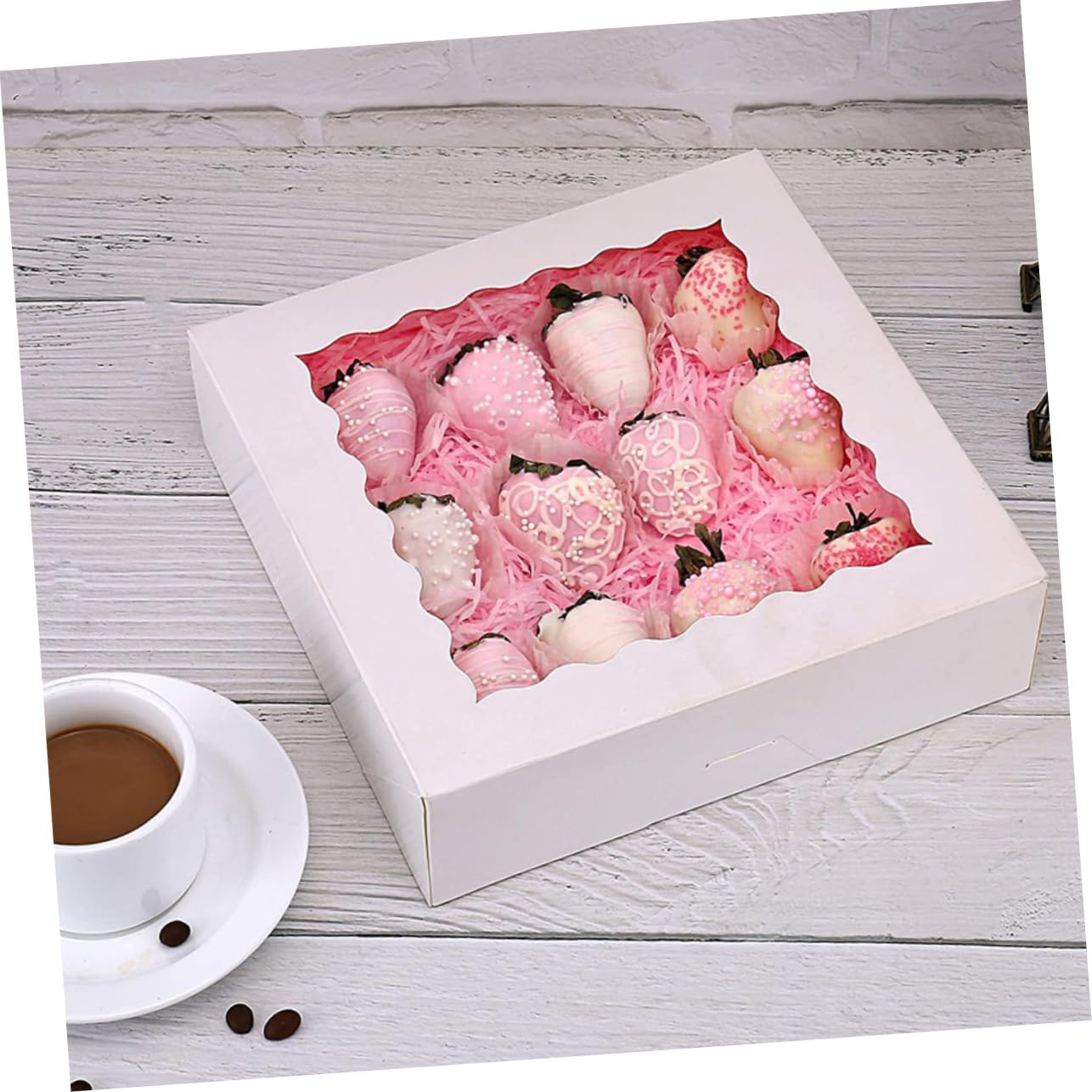 10pcs Window Cupcake Boxes Cake Container and Board Dessert Containers for Party Lightweight and Portable