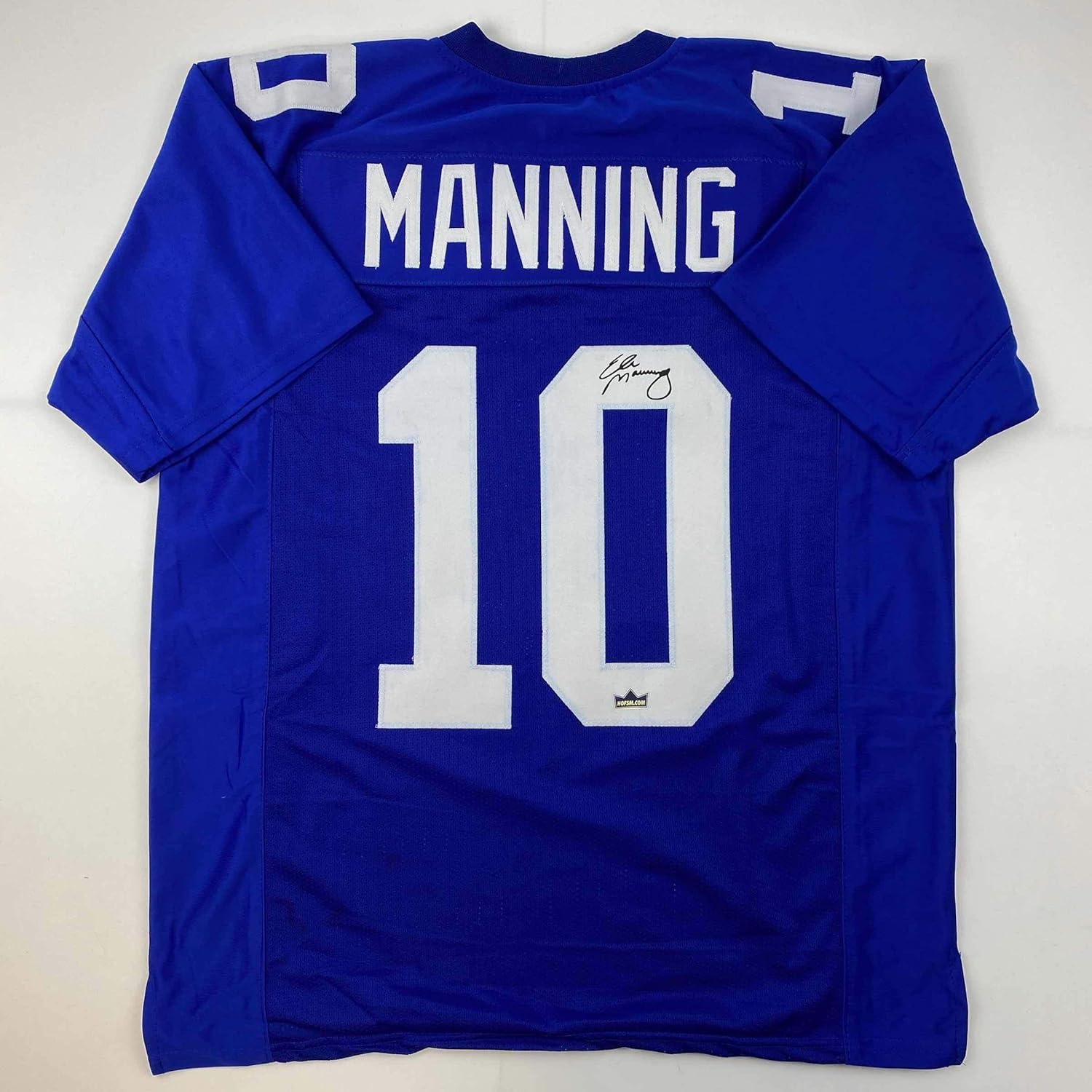 Facsimile Autographed Eli Manning New York Blue Reprint Laser Auto Football Jersey Size Men's XL
