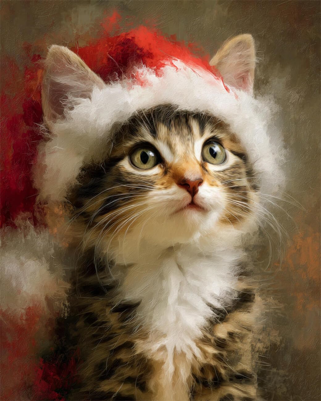 RKFLGEW DIY Embroidery Set Cat Portrait 30x40cm