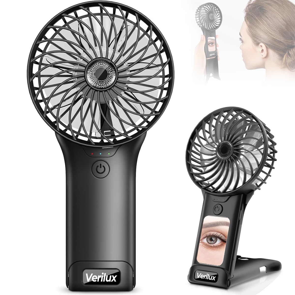 See full amazon price history chart for Verilux® Hand Fan with Mirror, 4-Speed Rechargeable Mini Fan with Foldable Stand, Lasting Max 20Hrs Working Time, Portable Fan for Girls Women Office Traveling Outdoor (Black) Verilux® Hand Fan with Mirror, 4-Speed Rechargeable Mini Fan with Foldable Stand, Lasting Max 20Hrs Working Time, Portable Fan for Girls Women Office Traveling Outdoor (Black) (B0D17VRV8Q) Amazon Price History, Amazon Price Tracker