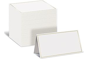 Better Office Products' 100 Pack Gold Metallic Border Place Cards