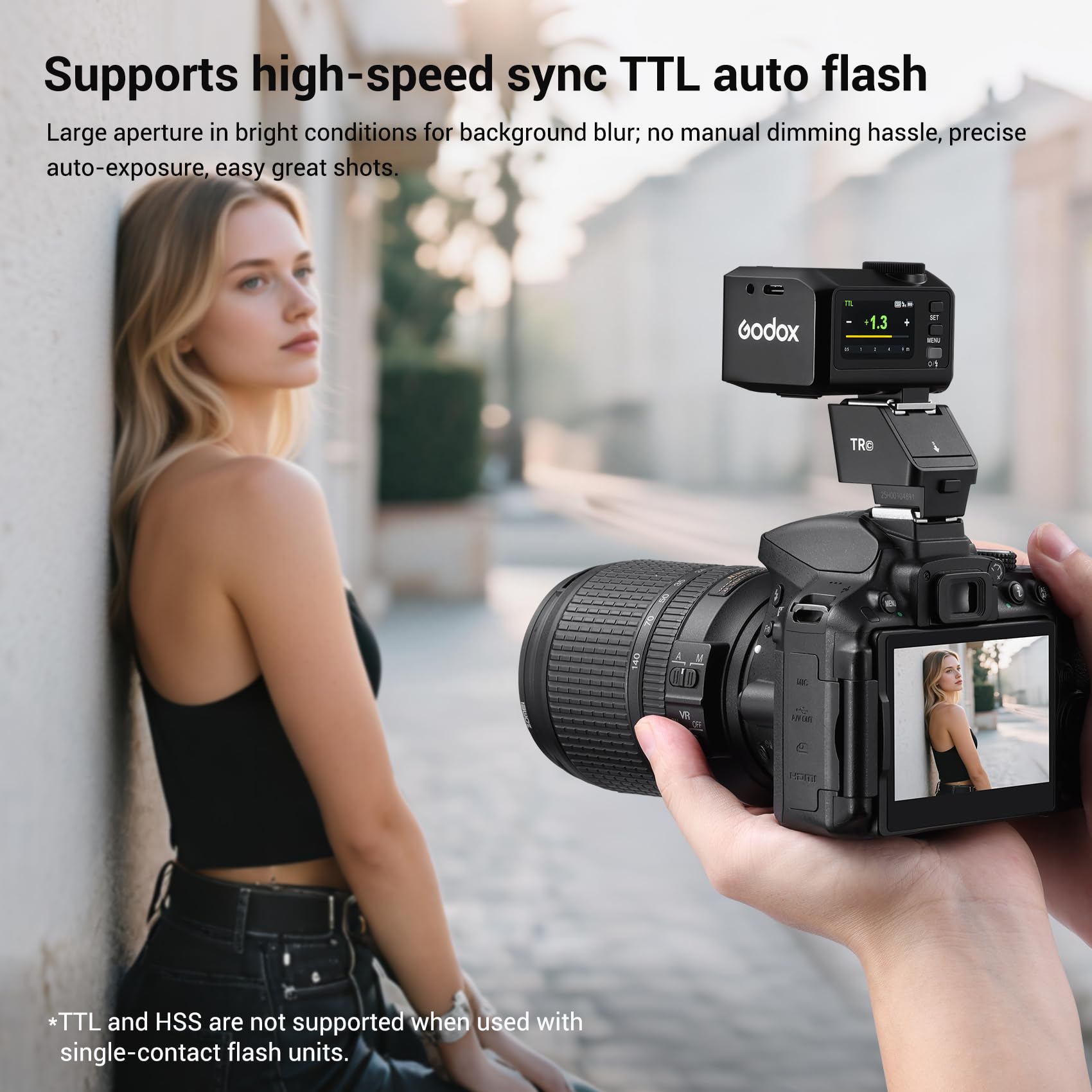 Godox TR-C - Rialzo a slitta TTL per Flash IT20-S IT20S IT30PRO-S IT30 Pro S, HSS 1/8000s,TR-C - Rialzo artiglio per fotocamere Canon