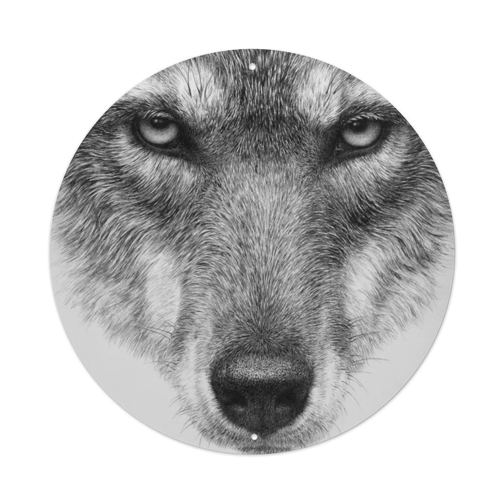 Animal Monochrome Artwork Fierce Wolves Metal Tin Sign