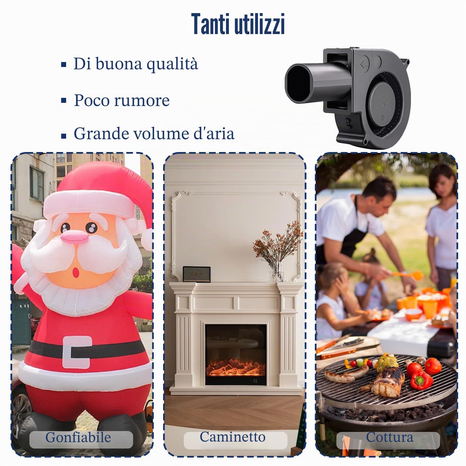 Ventilatore radiale 220 V con regolatore di velocità, ventola di raffreddamento regolabile 12 V con uscita dell'aria