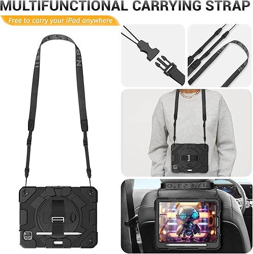 Miniatura 9 de HXCASEAC Funda para iPad Pro de 11 pulgadas y iPad Air de 54 generación con soporte para lápices, protector de pantalla, soporte para correa de