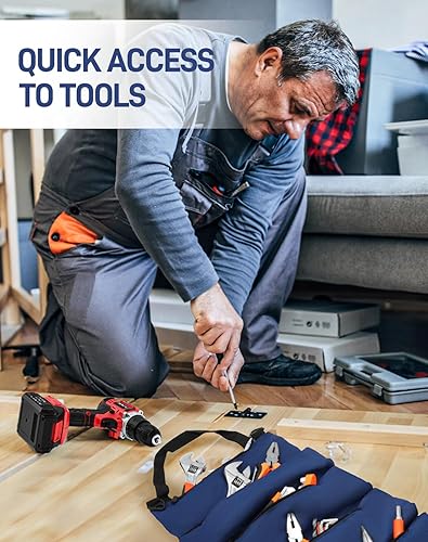 Miniatura 4 de GardenJoy Bolsa de herramientas de 13 pulgadas, bolsa de herramientas de boca ancha con impermeable para el hogar, proyectos de bricolaje,