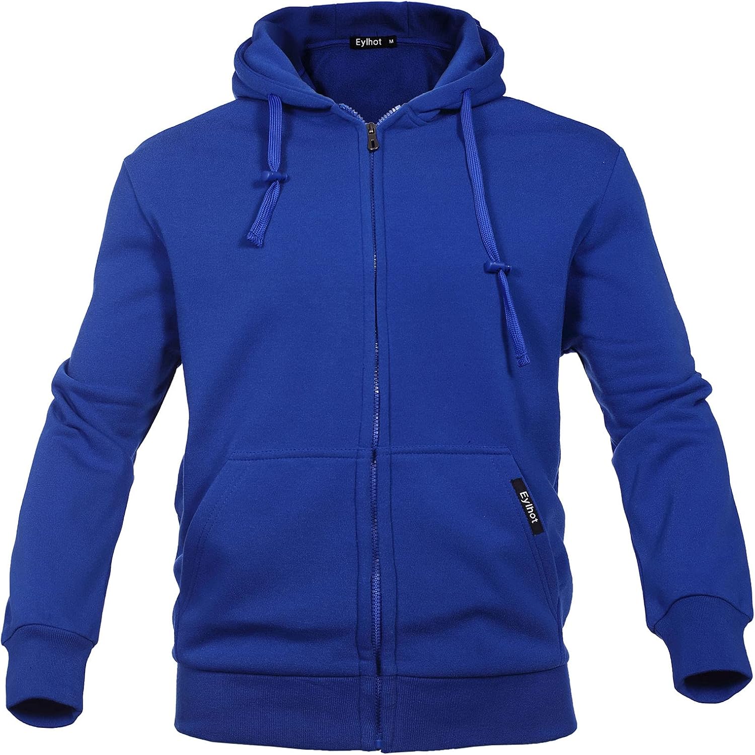 Eylhot Mens Zip Up Hoodies Heavyweight Sports Track Jackets SweatShirts for Gym Sapphire Blue(full Zip ) 3X-Large