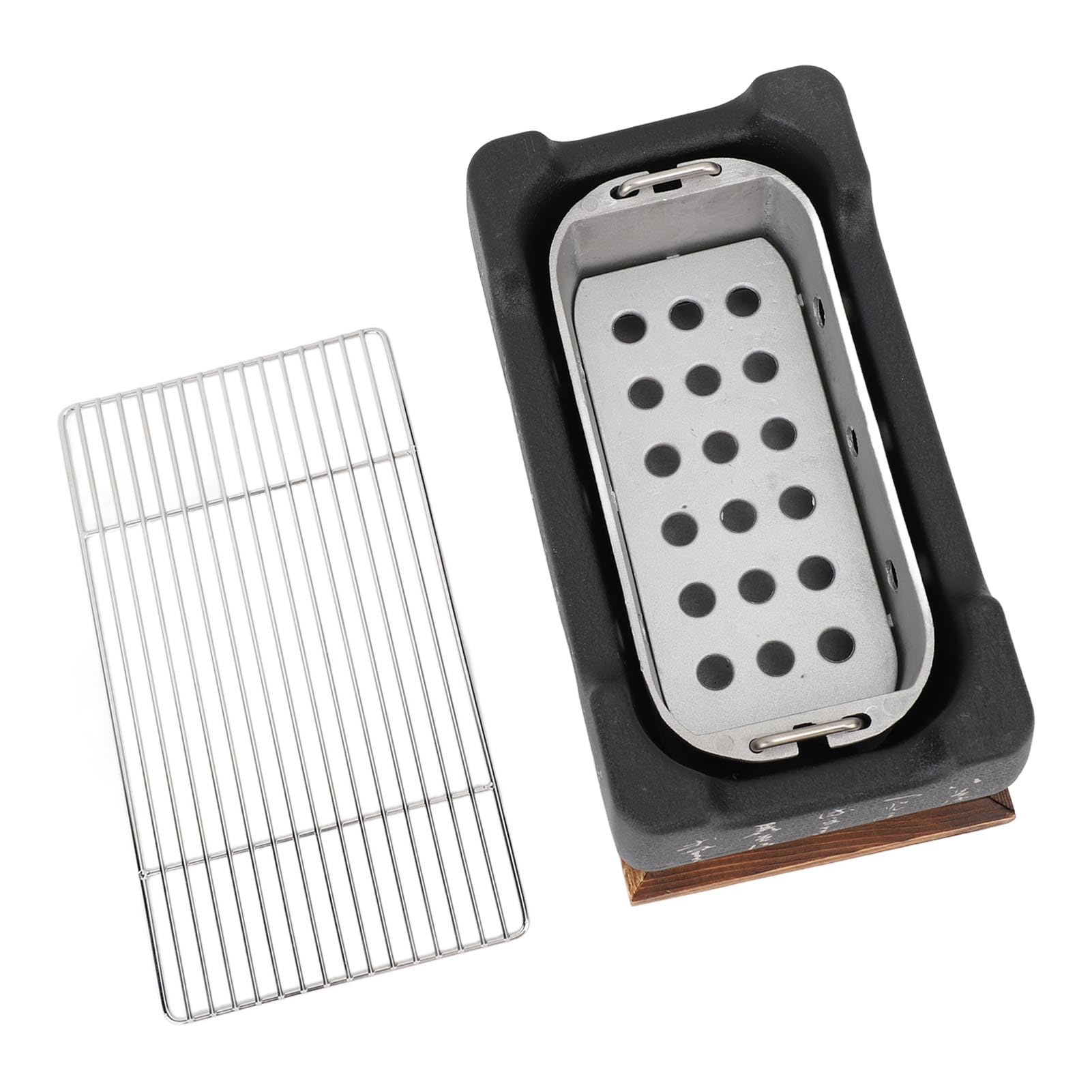 Horno de barbacoa portátil de estilo japonés, horno de carbón de aleación de aluminio con parrilla de malla de alambre y base, electrodomésticos japoneses de mesa (M)