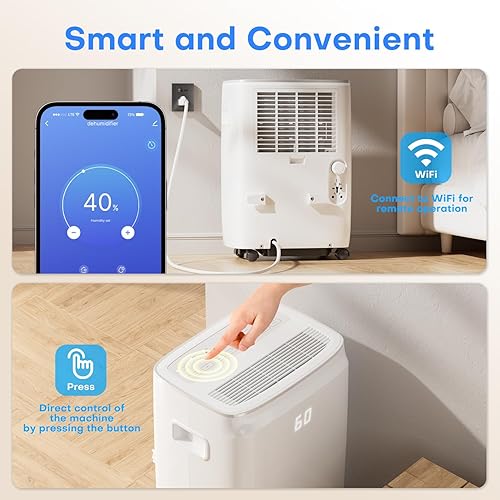 Miniatura 4 de TABYIK Deshumidificador Energy Star 2025 de 4500 pies cuadrados, máximo 80 pintasdía (estándar de 60 pintasdía), deshumidificador inteligente WiFi
