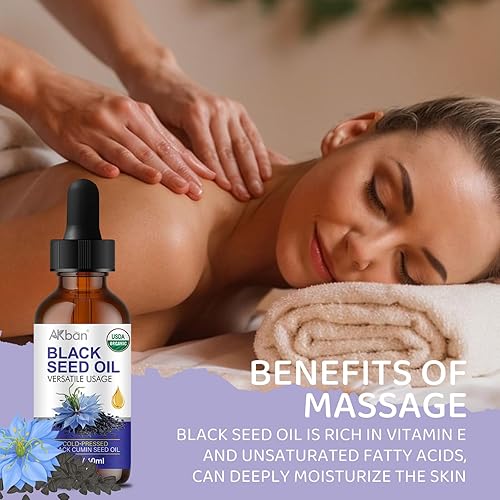 Miniatura 6 de AKBAN USDA - Aceite de semilla negra prémium prensado en frío, 100% puro sin refinar, rico en TQ y Omega 3 6 9, aceite de comino negro líquido para
