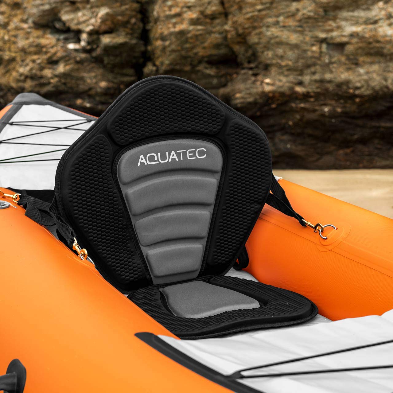 Kayak AQUATEC | Kayak inflable de aventura y pesca | Barco inflable disponible como Kayak individual o Kayak doble | Bolsa y paletas de kayak incluidos (Individual, Hudson (intermedio))