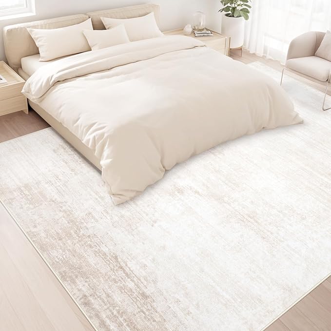 Tapete Moderno Antideslizante Lavable 8x10 Beige miniatura 4