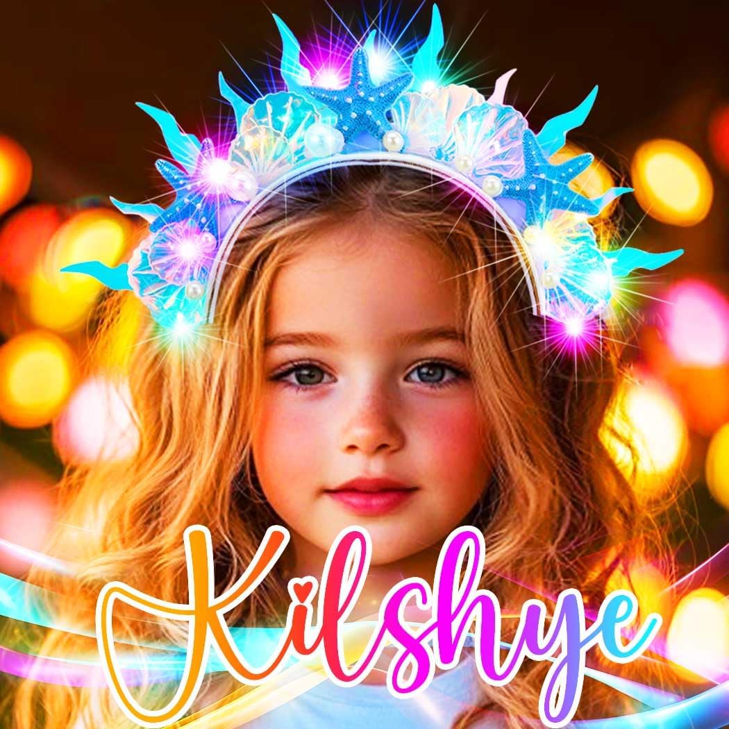 Kilshye Light Up Starfish Headband LED Shell Mermaid Headpiece - Image 3