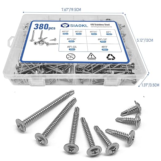 Set de 380 Tornillos Autoperforantes de Acero Inoxidable 410 miniatura 6