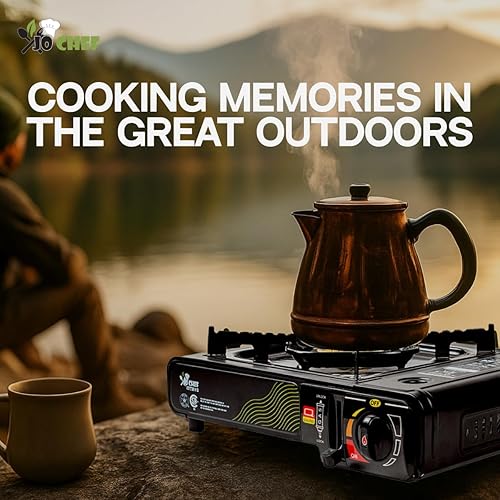 Miniatura 5 de Jo Chef - Estufa de butano para campamento, viajes por carretera y exteriores, estufa de gas portátil de 9,500 BTU con certificado CSA, incluye