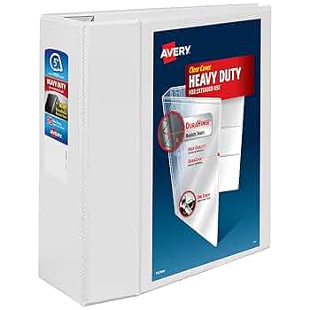 Avery® Heavy-Duty View Binder With DuraHinge, One Touch EZD Rings And Extra-Wide Cover, 3 Ring, 3" Capacity, 11 X 8.5, White, (1321