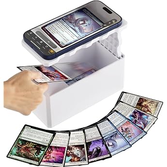 ScanBox for MTG/TCG Cards Compatible with Standard Size Trading Cards without Case Technical ABS Adjustable Height Compatible with ManaBox and Other Scanner Apps