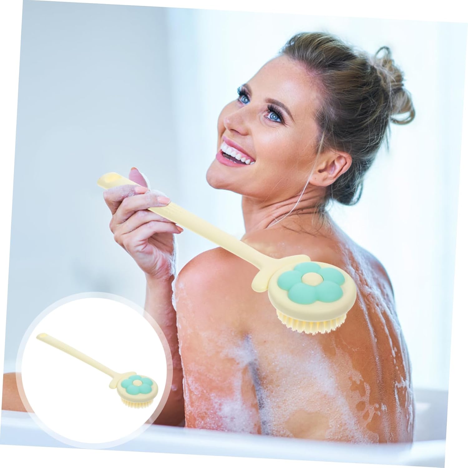 Body Bath Brush Shower Back Scrubber for Men Back Scrubber Shower Brush Handle