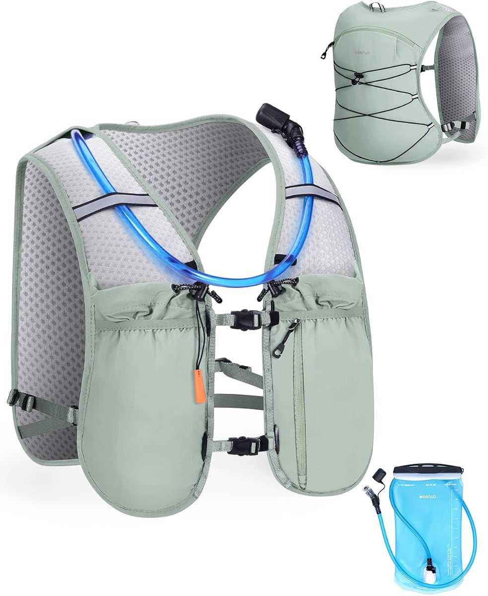 Mochila de chaleco de hidratación para correr, mochila ligera de mochila de hidratación Mochila de día para senderismo Maratón de ciclismo Chaleco para mujer (sin vejiga incluida) | Material transpirable