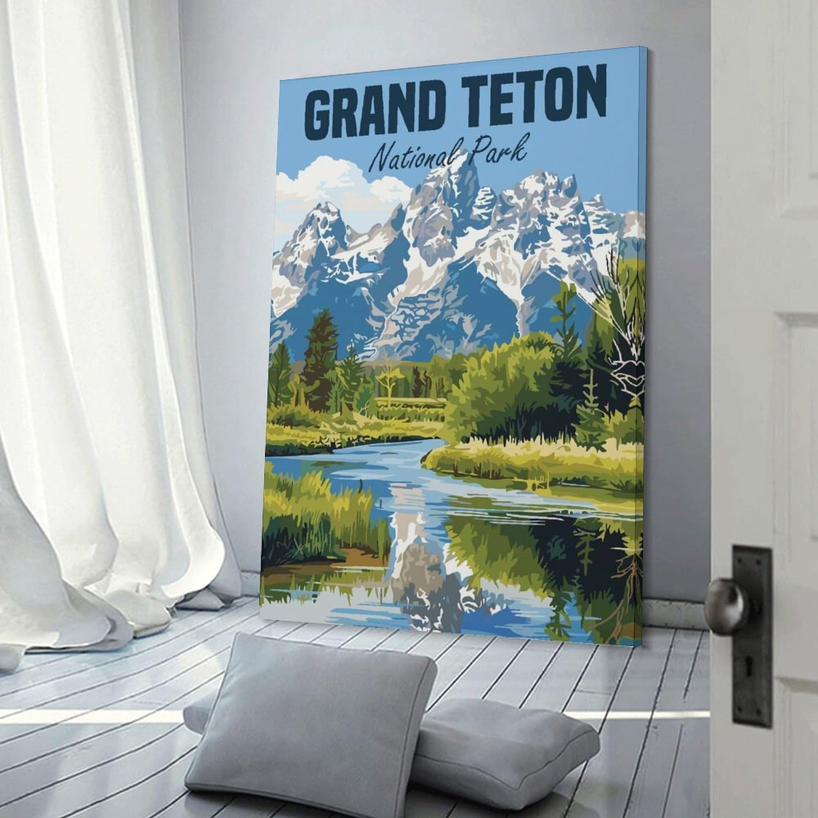 Junmoney Grand Teton National Park(2) Hanging Wall Art 08x12inch(20x30cm), for Front Hall, Corridor Or Welcome Spaces, Wall Decor to Refresh Empty Corners