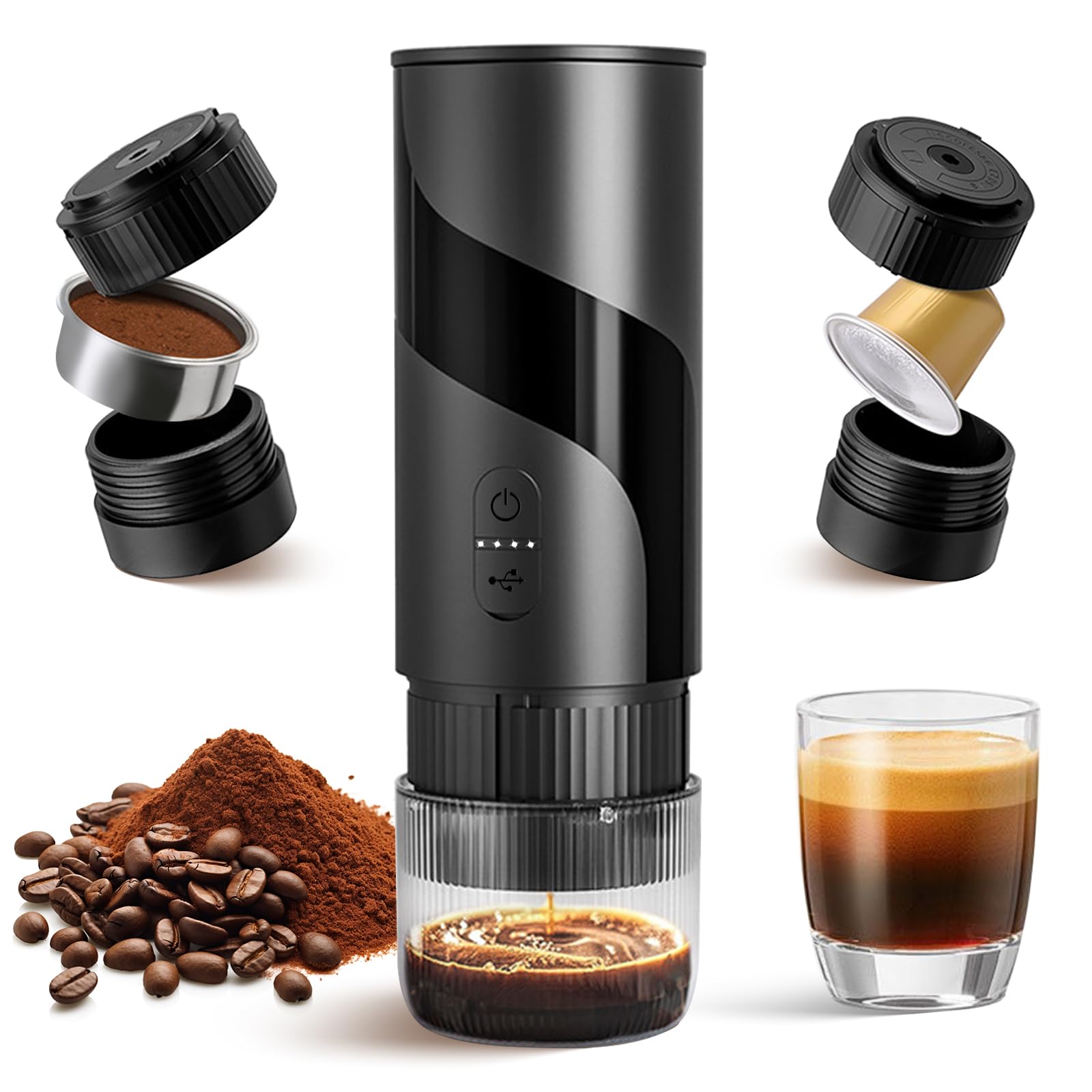 2 in 1 Portable Electric Coffee Maker None Self-heating