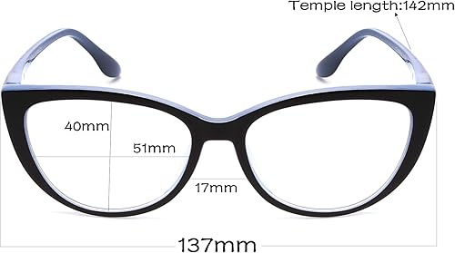 Miniatura 2 de CRGATV - Pack de 3 lentes de lectura con bloqueo de luz azul para computadora, para los que tienen ojo de gato